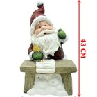 Estatueta Natalina Papai Noel Escritor Lâmpadas Led Luz 43cm
