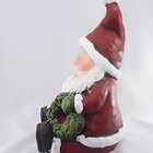 Estatueta Natalina Papai Noel Sentado Guirlanda Led Luz 39cm