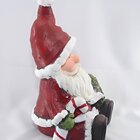 Estatueta Natalina Papai Noel Sentado Guirlanda Led Luz 39cm
