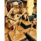 Estatueta Para Decoração De Sala Guitarra Gold Music 25 Cm