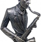 Estatueta Resina Saxofone 28x13 5x42 5cm