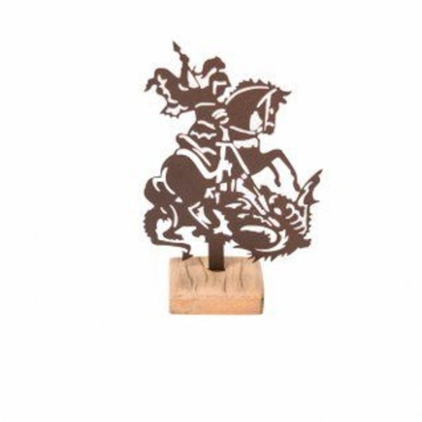 Estatueta São Jorge - Preto - 28 Cm