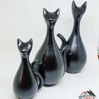 Estatuetas Família De Gatos - Preto Fosco