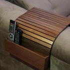 Esteira Bandeja Filetada Porta Controle Braço Sofá Madeira.