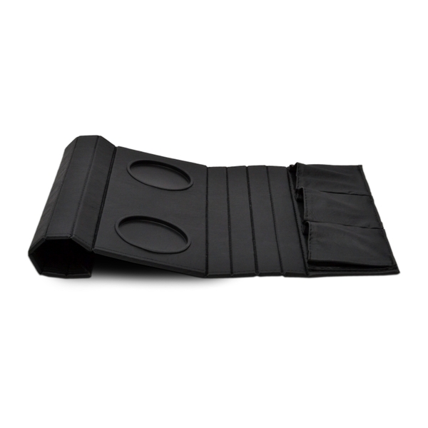 Esteira Bandeja Sofá Porta Copos E Controles Corino Preta