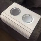 Esteira Decorativa Laqueada Apoio Sofá Copo Alumínio Branco.