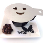 Estêncil Decorar Café/cappuccino Inox Escovado - Smile Coração