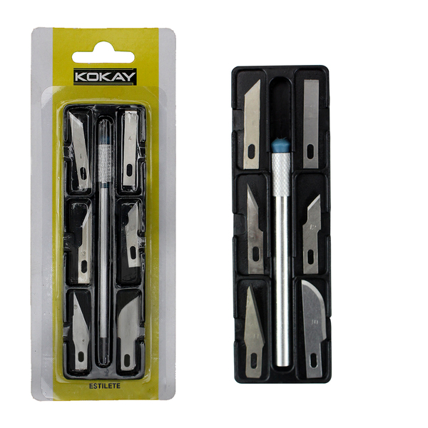 Estilete De Metal Reforçado Profissional + 6 Lâminas Extras