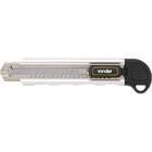 Estilete Largo 18mm Corpo Alumínio Com Guia Metálica Botão T