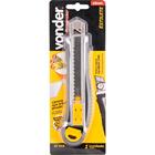 Estilete Largo 18mm Corpo Metálico Com Guia Botão Trava E Pa