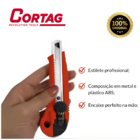 Estilete Profissional De Metal 18mm Trava Giratória Cortag
