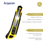 Estilete Profissional Emborrachado com Trava 18mm 5 Lâminas A