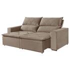 Estofado 2 Lugares 180 Pés De Madeira Bege Com Castanho