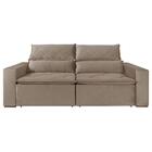 Estofado 2 Lugares 180 Pés De Madeira Bege Com Castanho