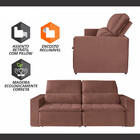 Estofado 2 Lugares 180 Pés De Madeira Caramelo Com Castanho