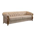 Estofado 2 Lugares Com Molas Aspirais E Madeira Nobre Linho B