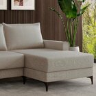 Estofado 3 Lugares Chaise Lado Direito Bege