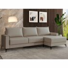 Estofado 3 Lugares Chaise Lado Direito Bege