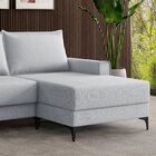 Estofado 3 Lugares Chaise Lado Direito Cinza