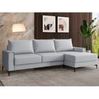 Estofado 3 Lugares Chaise Lado Direito Cinza