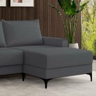 Estofado 3 Lugares Com Chaise Lado Direito Grafite