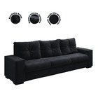Estofado 3 Lugares Toronto Suede Preto 1.90mts