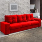 Estofado 3 Lugares Toronto Suede Vermelho  1.90mts
