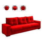 Estofado 3 Lugares Toronto Suede Vermelho  1.90mts