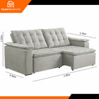 Estofado Douro 2 Lugares 180cm Veludo Paris Talento Móveis