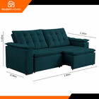 Estofado Douro 2 Lugares 180cm Veludo Paris Talento Móveis