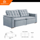 Estofado Douro 2 Lugares 180cm Veludo Paris Talento Móveis