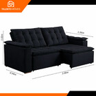 Estofado Douro 2 Lugares 200cm Veludo Paris Talento Móveis