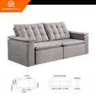 Estofado Douro 2 Lugares 220cm Veludo Paris Talento Móveis