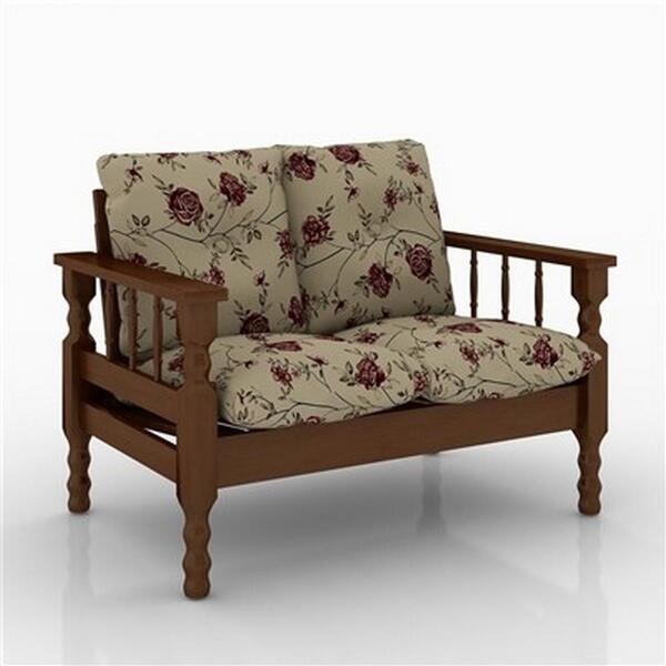 Estofado Em Madeira Maciça De Pinus 2 Lugares 294 Imbuia 454