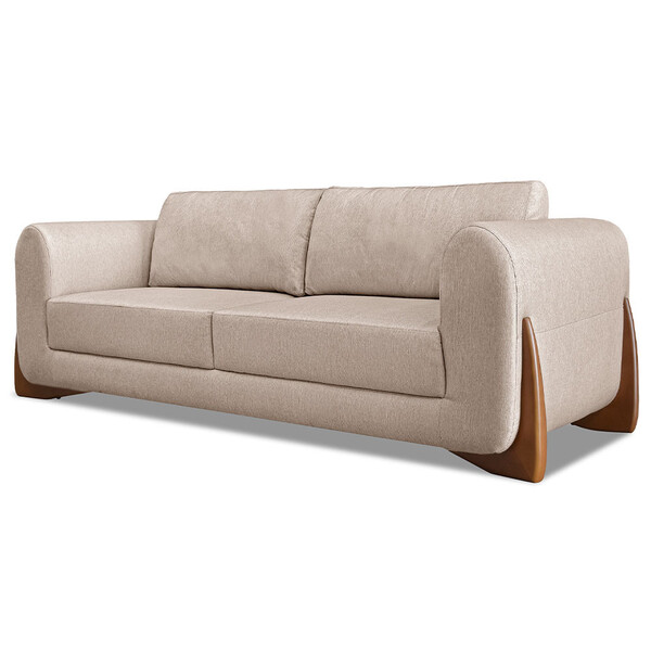 Estofado Glamour 230 cm Molas Bonel Almofadas Soltas Linho Co