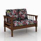 Estofado Madeira Maciça Pinus 2 Lugares Imbuia Belini