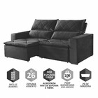 Estofado Milan 2 Lugares 180 Veludo Paris Pés De Madeira Tale