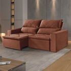 Estofado Milan 2 Lugares 180 Veludo Paris Pés De Madeira Tale