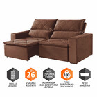 Estofado Milan 2 Lugares 180 Veludo Paris Pés De Madeira Tale