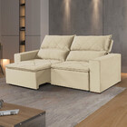 Estofado Milan 2 Lugares 200 Veludo Paris Pés De Madeira Tale