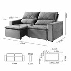 Estofado Milan 2 Lugares 200 Veludo Paris Pés De Madeira Tale