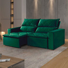 Estofado Milan 3 Lugares 220 Veludo Paris Pés De Madeira Tale