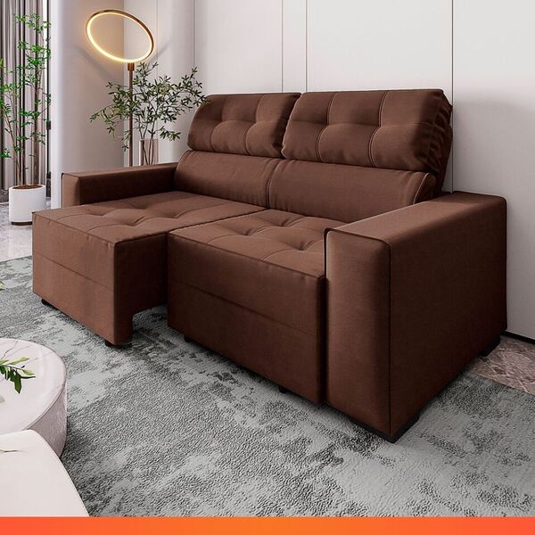 Estofado Monaco 2.00m Retrátil Reclinável Com Espuma D-26 - M