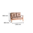 Estofado New Florença 2 Lugares 128x86x80 Cm Nogueira Claro