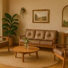 Estofado New Florença 3 Lugares Nogueira Claro