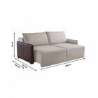 Estofado Retrátil 220cm Urban  Bege/marrom