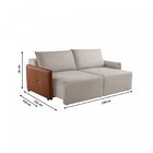 Estofado Retrátil 220cm Urban  Bege/paçoca