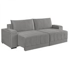 Estofado Retrátil 290cm Com Usb Línea  Cinza Claro