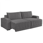 Estofado Retrátil 290cm Com Usb Línea Estofart Cinza