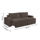 Estofado Retrátil Com Baú 190cm E Com Usb Línea  Marrom